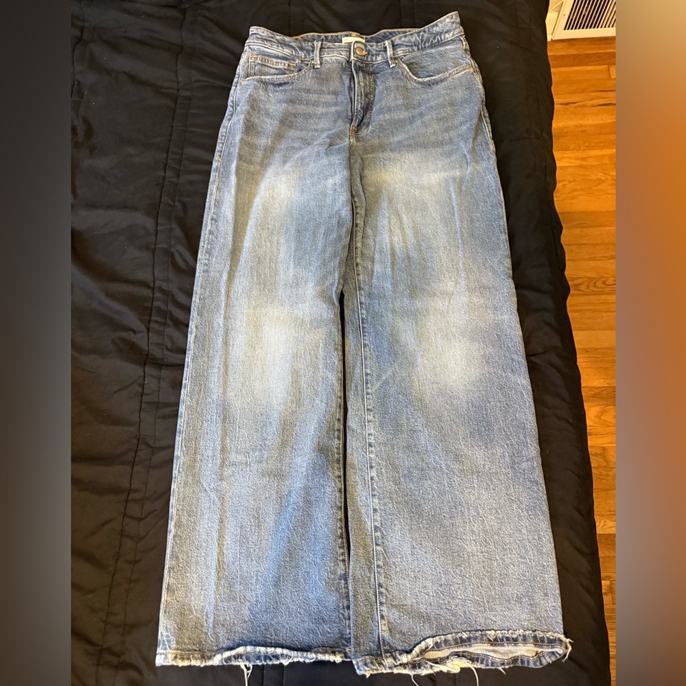 Good American Wide Leg Blue Denim Jeans